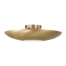 Capital 257741AD - 22.5" W x 6" H 1-Light Modern Semi-Flush in Aged Brass with Real Alabaster Diffuser