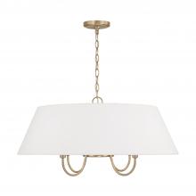 Capital 352741MA - 4-Light Pendant in Matte Brass with White Fabric Shade