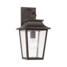 Capital 953311OZ - 1-Light Outdoor Tapered Wall Lantern in Oiled Bronze with Ripple Glass