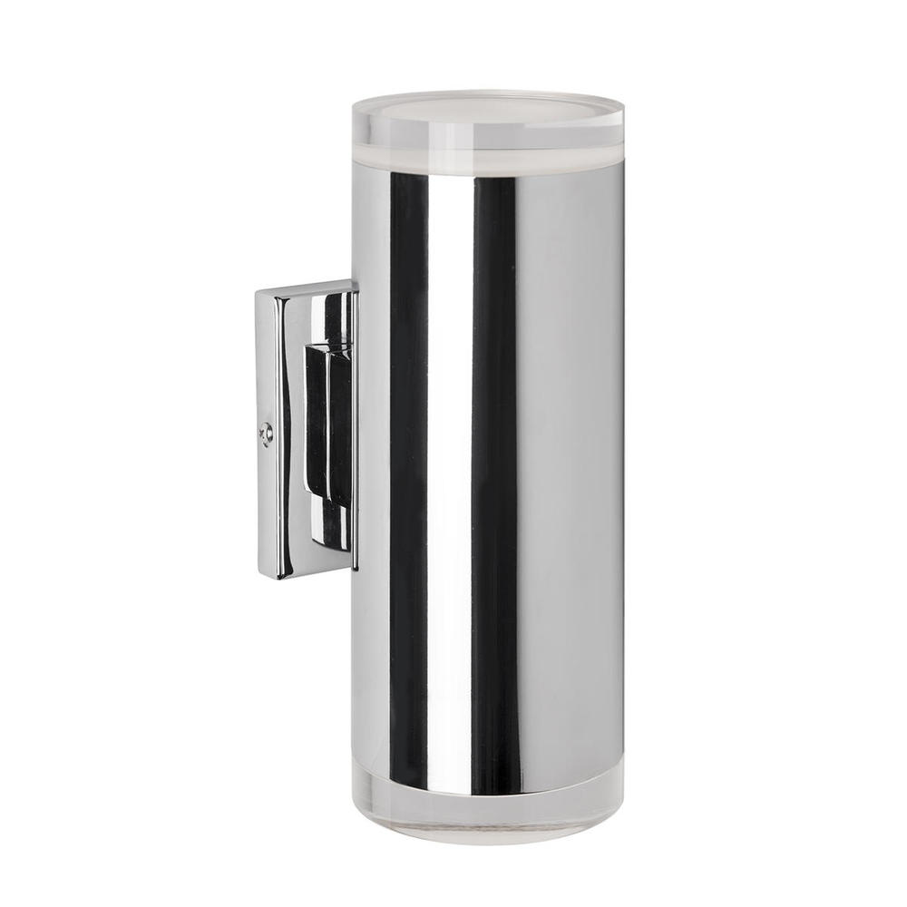 LED Cylinder Shaped Updown Wall Sconce with Clear Crystal Discs