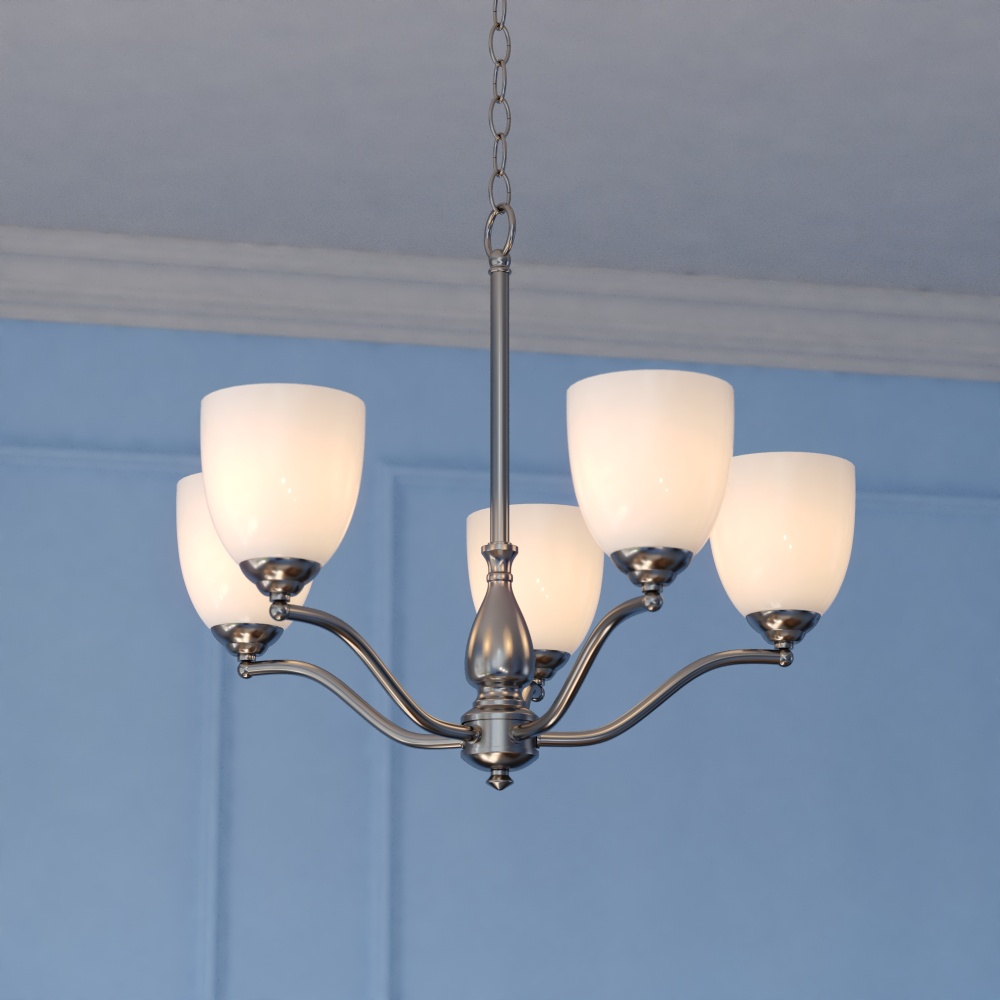 Bellwood 24.5-in. 5 Light Chandelier Satin Nickel