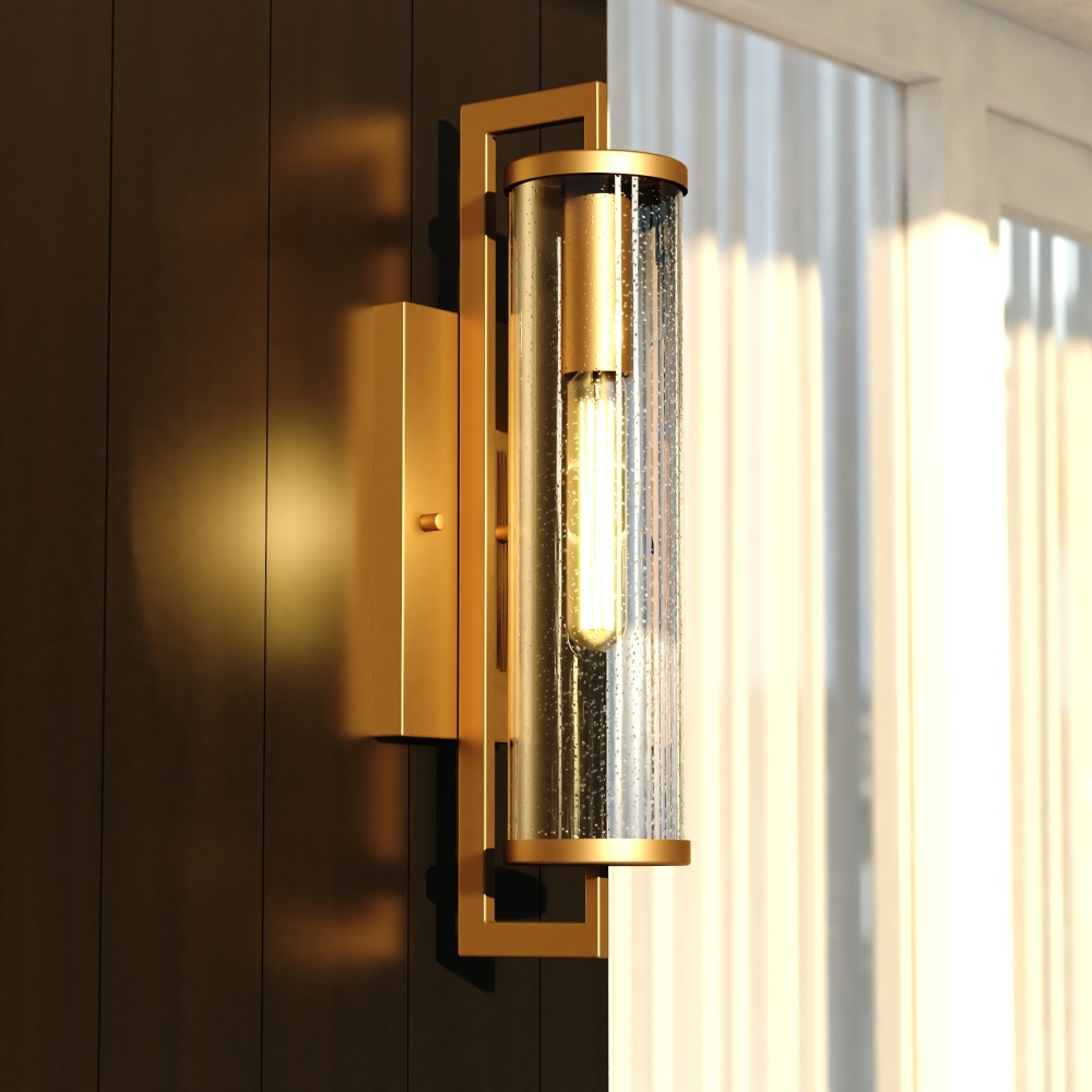 Morgan Park 20-in. H Outdoor Wall Light Warm Brass