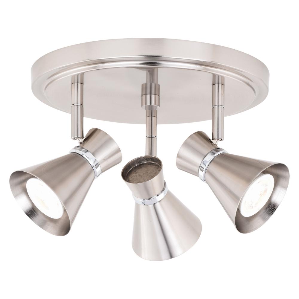 Alto 3L LED Directional Ceiling Light Brushed Nickel and Chrome