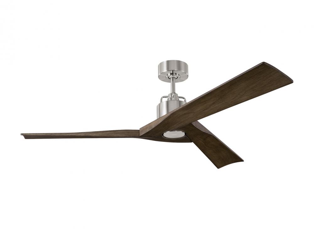 Alma 52-inch indoor/outdoor Energy Star smart ceiling fan in brushed steel silver finish