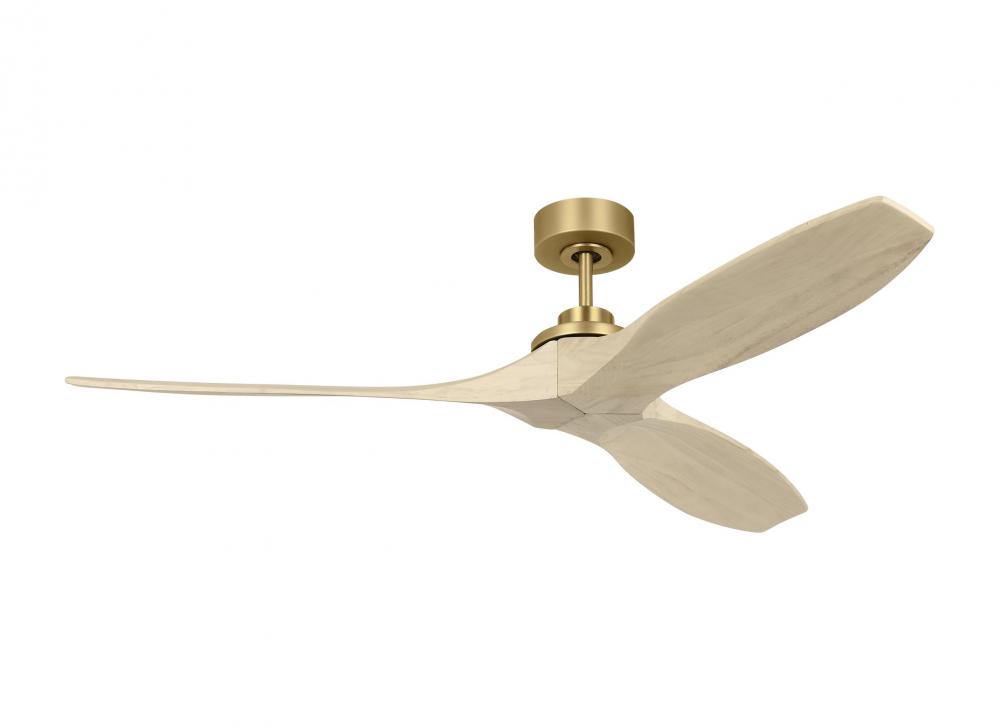 Collins Smart 60 Ceiling Fan in Burnished Brass with Washed White Oak Blades