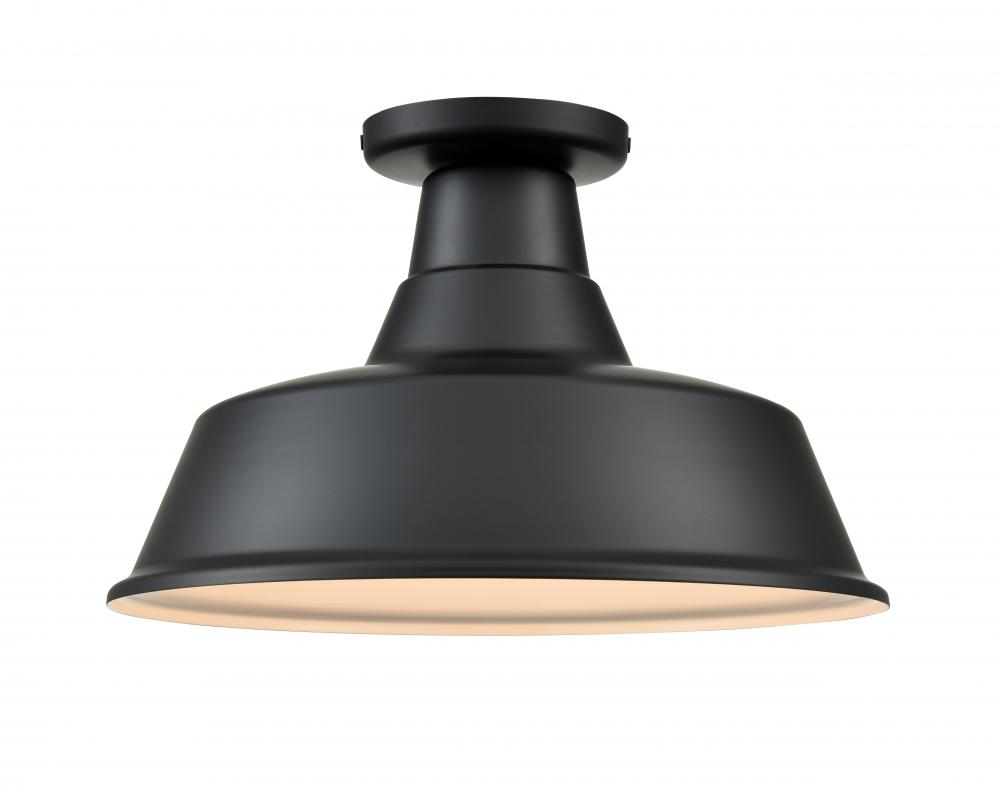 R Series 1-Light Classic Warehouse Shade Satin Black