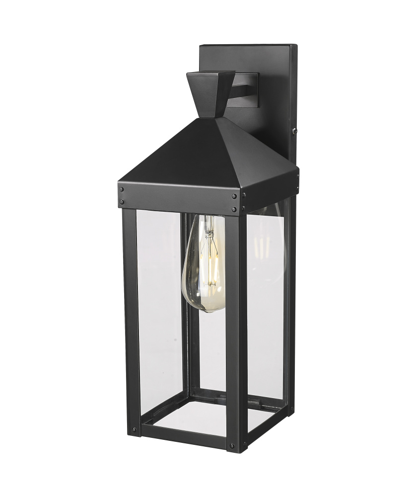 Yates 17.25" High 1-Light Outdoor Wall Sconce - Painted Black