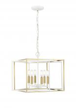 Millennium 22609-MW/VB - Lowe 6-Light Pendant Light Matte White/Vintage Brass