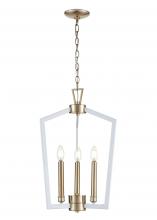 Millennium 4523-MW/MG - Lizabeth 3-Light Pendant Light Matte White/Modern Gold