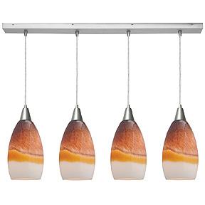 Four Light Oil Rubbed Bronze Opal Glass Island Light