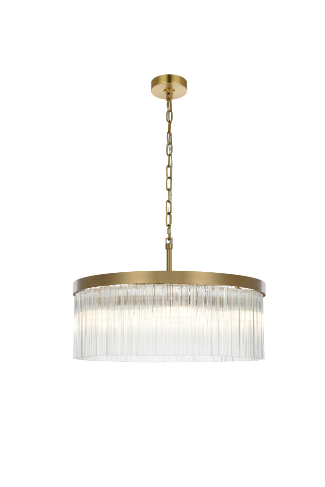 Pendant D24"H9"L6 Satin Gold