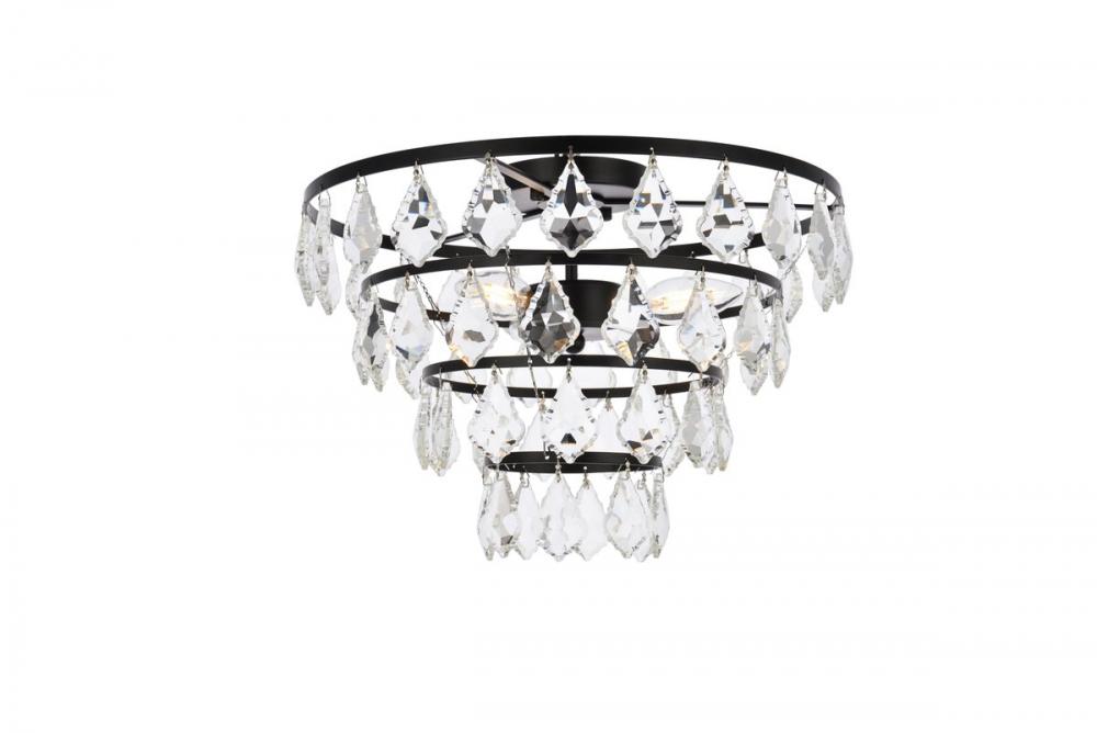 Ella 16 Inch Flush Mount in Black