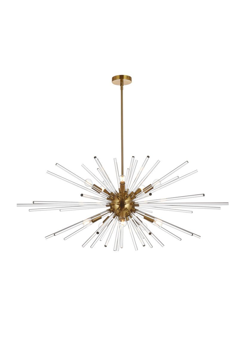 Sienna 42 Inch Crystal Rod Pendant in Gold