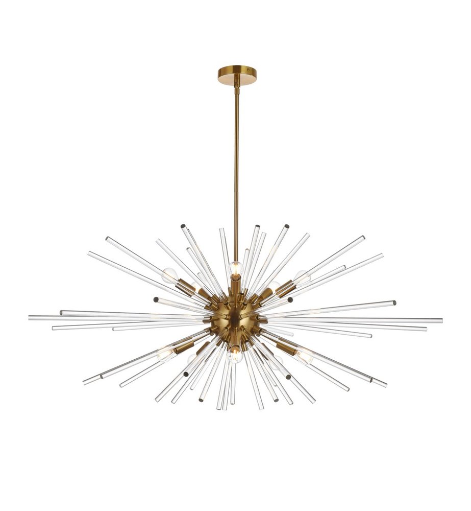 Sienna 46 Inch Crystal Rod Pendant in Gold