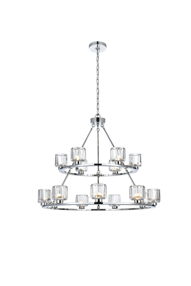 Pendant Light D36"+26" G9 Lt15 40W Chrome