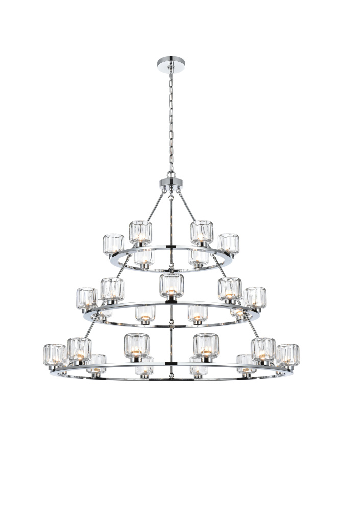 Pendant Light D48"+36"+26" G9 Lt27 40W Chrome