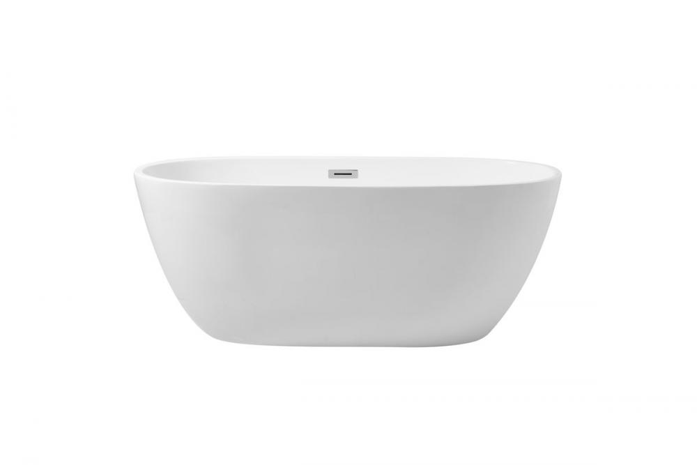 59 Inch Soaking Roll Top Bathtub in Glossy White