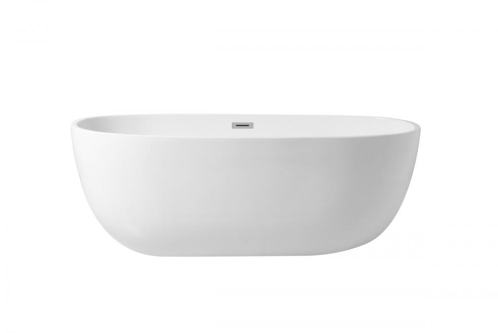67 Inch Soaking Roll Top Bathtub in Glossy White