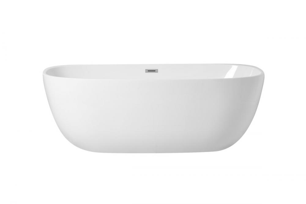 70 Inch Soaking Roll Top Bathtub in Glossy White