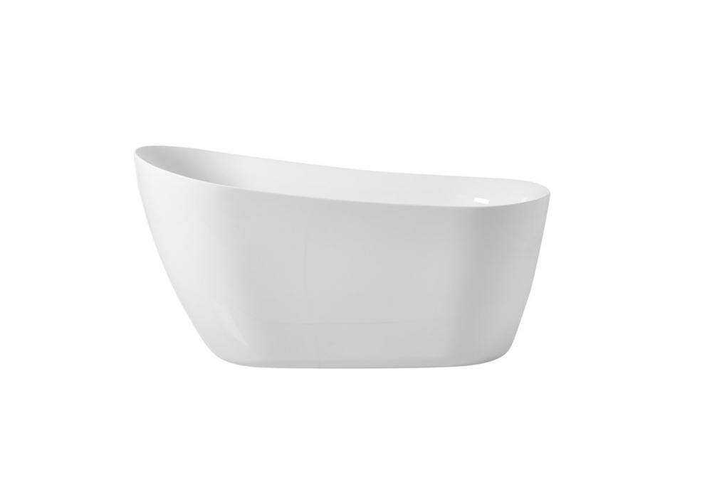 54 Inch Soaking Single Slipper Bathtub in Glossy White