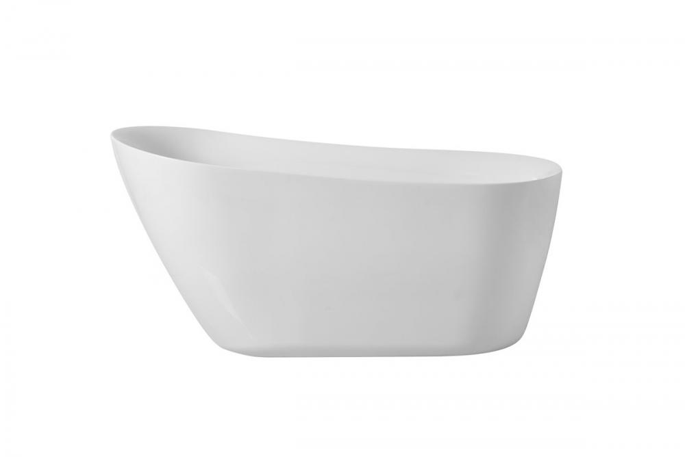 59 Inch Soaking Single Slipper Bathtub in Glossy White