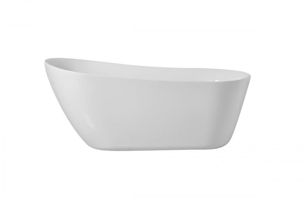 67 Inch Soaking Single Slipper Bathtub in Glossy White