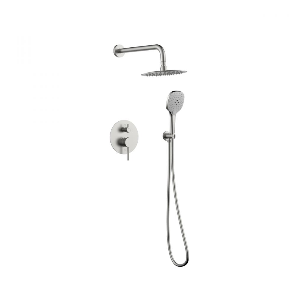 George Complete Shower Faucet System with Rough-in Valve in Brushed Nickel