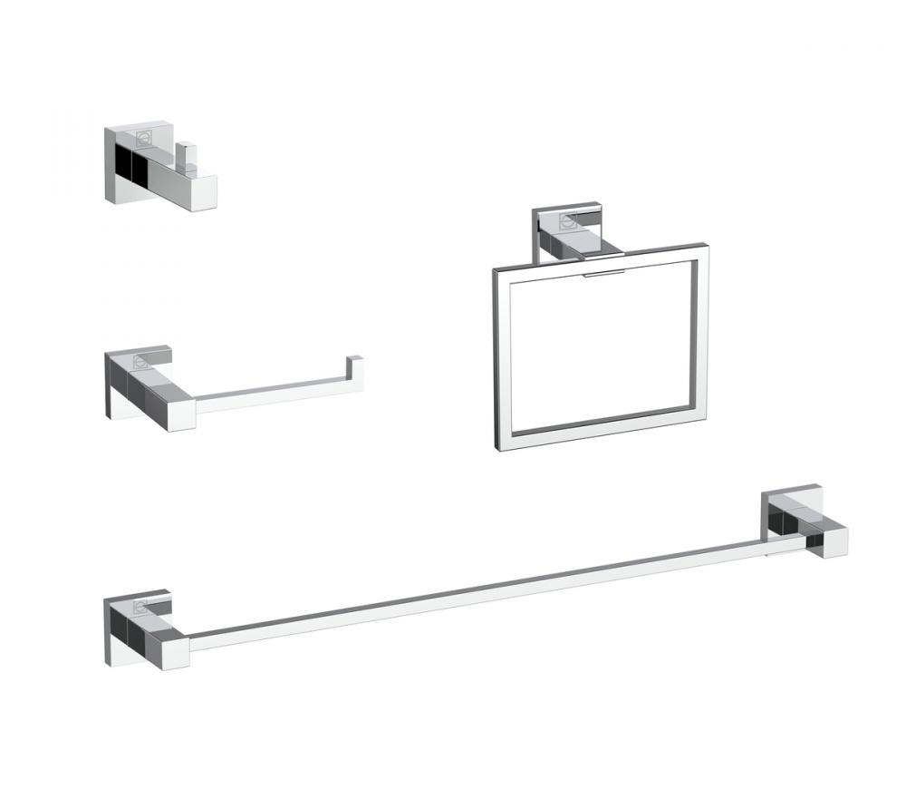 Bathroom hardware set 24"x2.7+6.6"x3.1"+2.7"x2.2"+7.8"x5.9 chrome