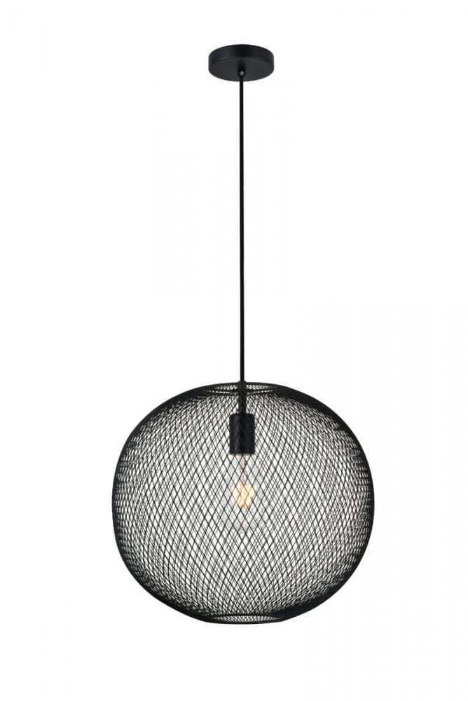 Kenna 1 Light Black Pendant with Clear Glass