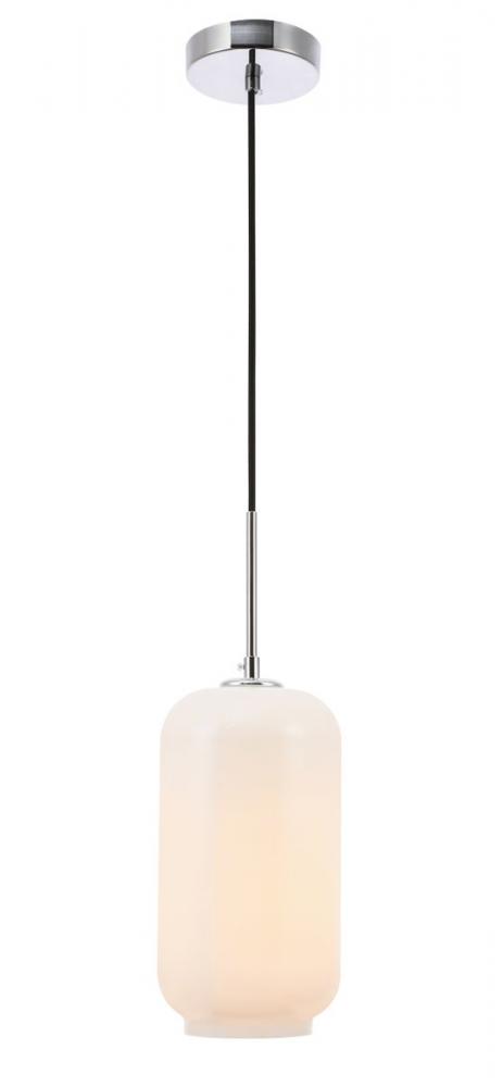 Collier 1 Light Chrome and Frosted White Glass Pendant