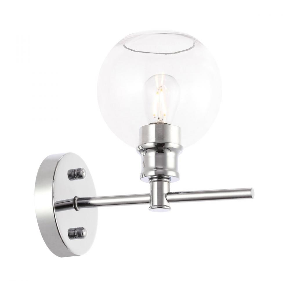 Collier 1 Light Chrome and Clear Glass Wall Sconce