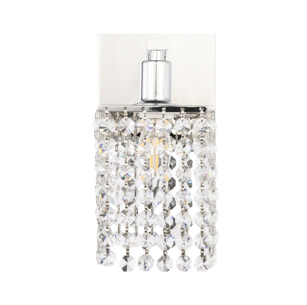 Phineas 1 Light Chrome and Clear Crystals Wall Sconce