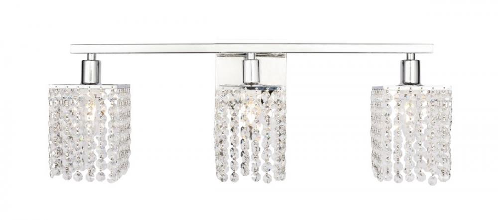 Phineas 3 Light Chrome and Clear Crystals Wall Sconce