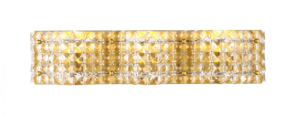 Ollie 3 Light Brass and Clear Crystals Wall Sconce