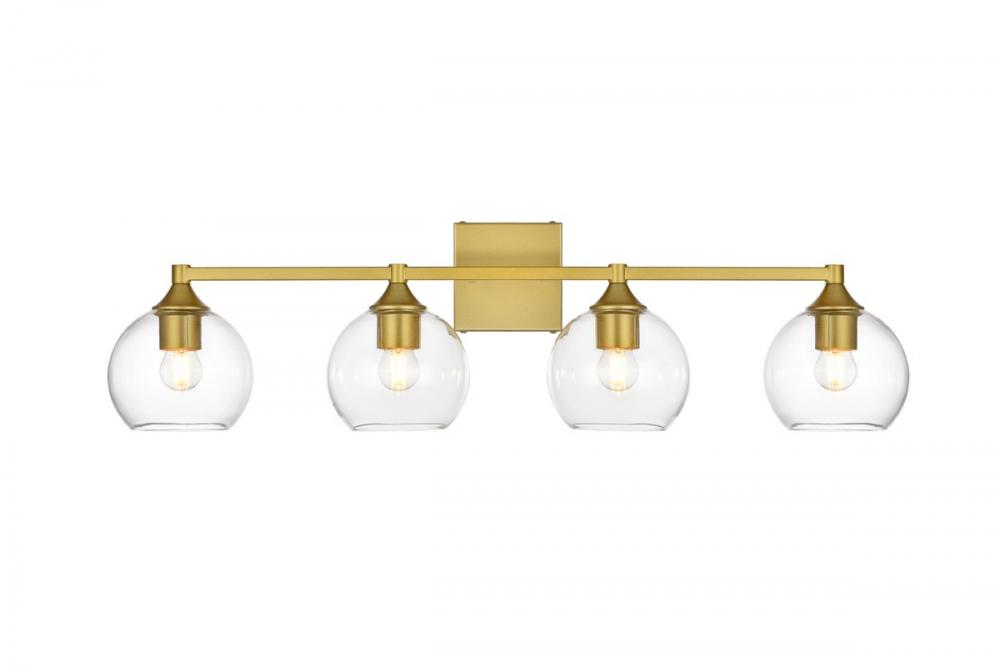 Foster 4 Light Brass and Clear Bath Sconce