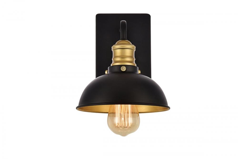 Anders Collection Wall Sconce D7.1 H8.3 Lt:1 Black and Brass Finish