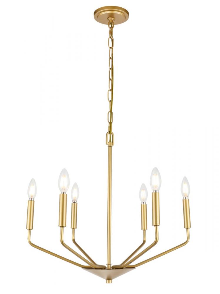 Enzo 6 Light Brass Pendant