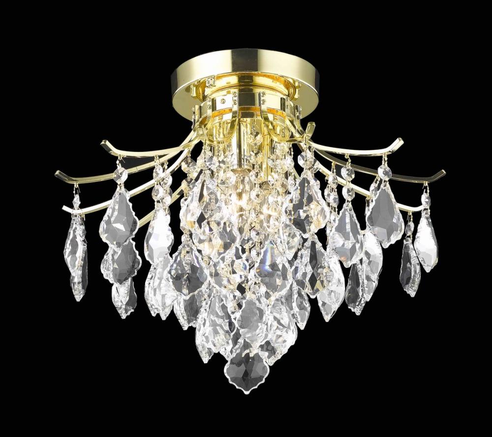 Amelia Collection Flush Mount D16in H12in Lt:3 Gold Finish