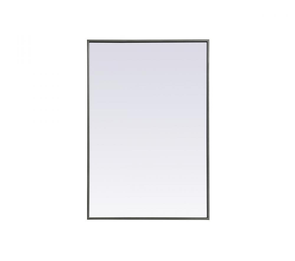 Metal Frame Rectangle Mirror 24x36 Inch in Silver