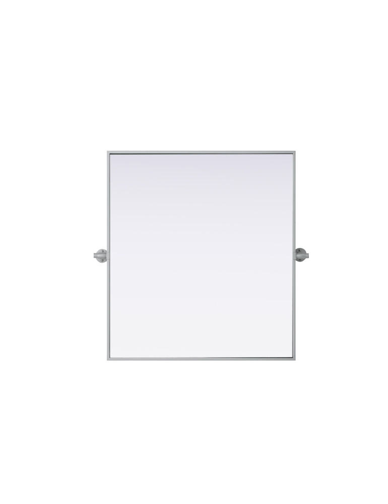 Metal Frame Mirror 27"W x 30"H Silver