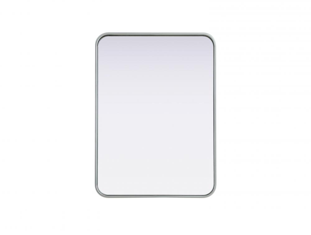 Contour Metal Rectangle Mirror 22x30 in Silver