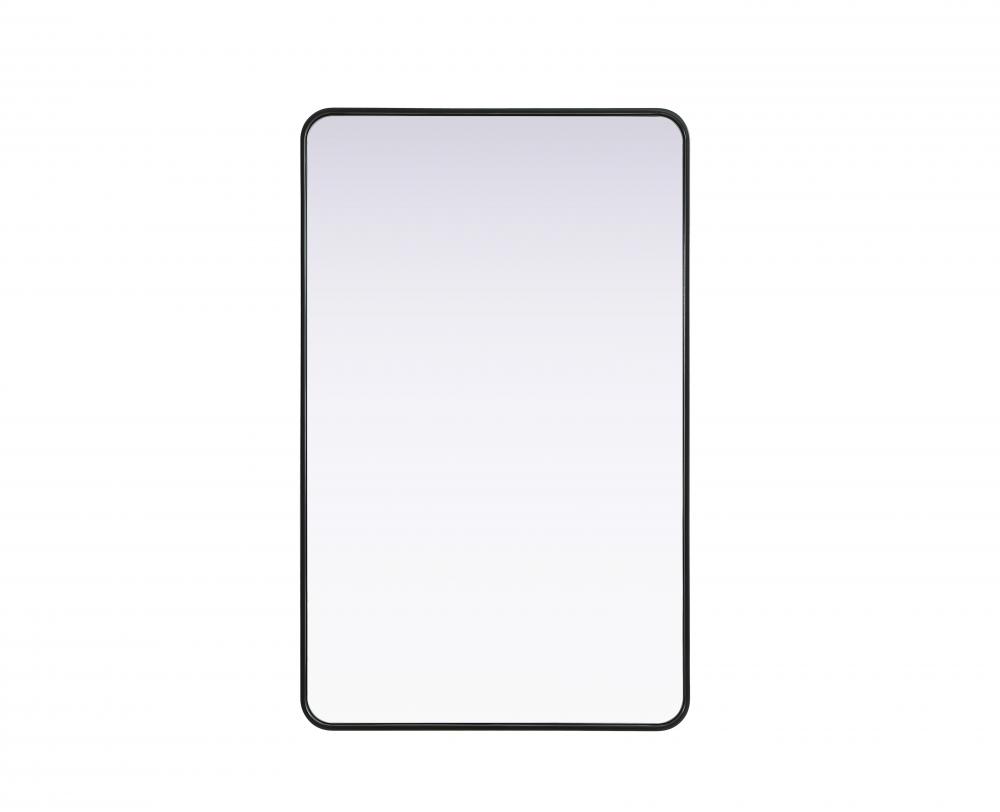 Contour Metal Rectangle Mirror 30x48 in Black