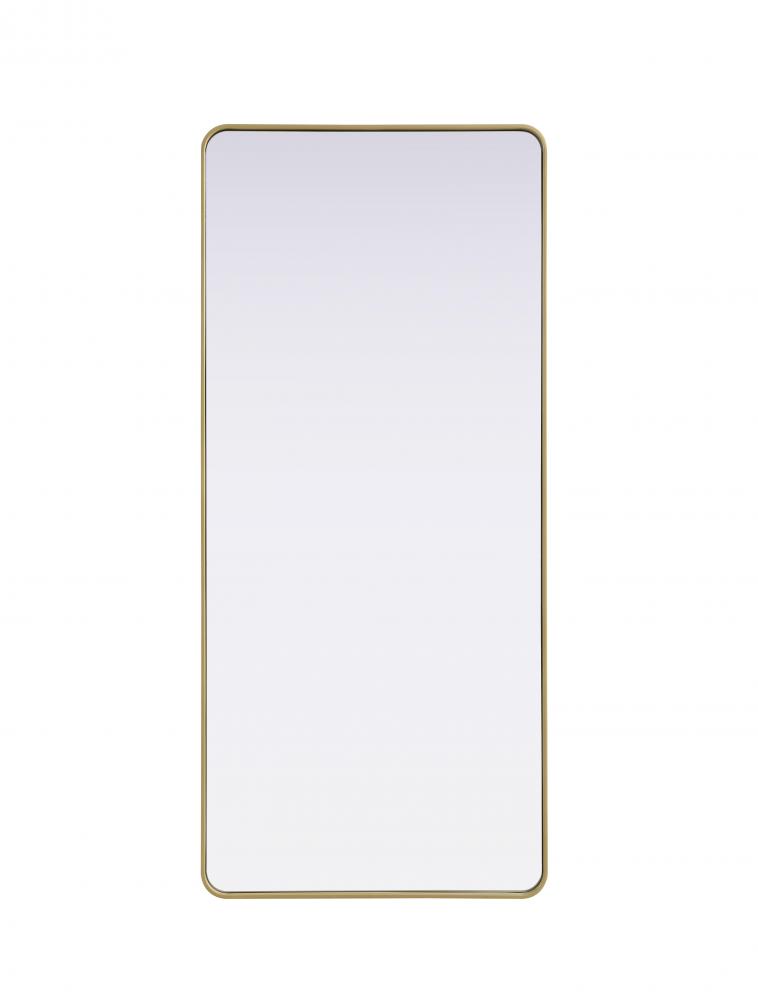 Contour Metal Rectangle Mirror 32x72 in Brass