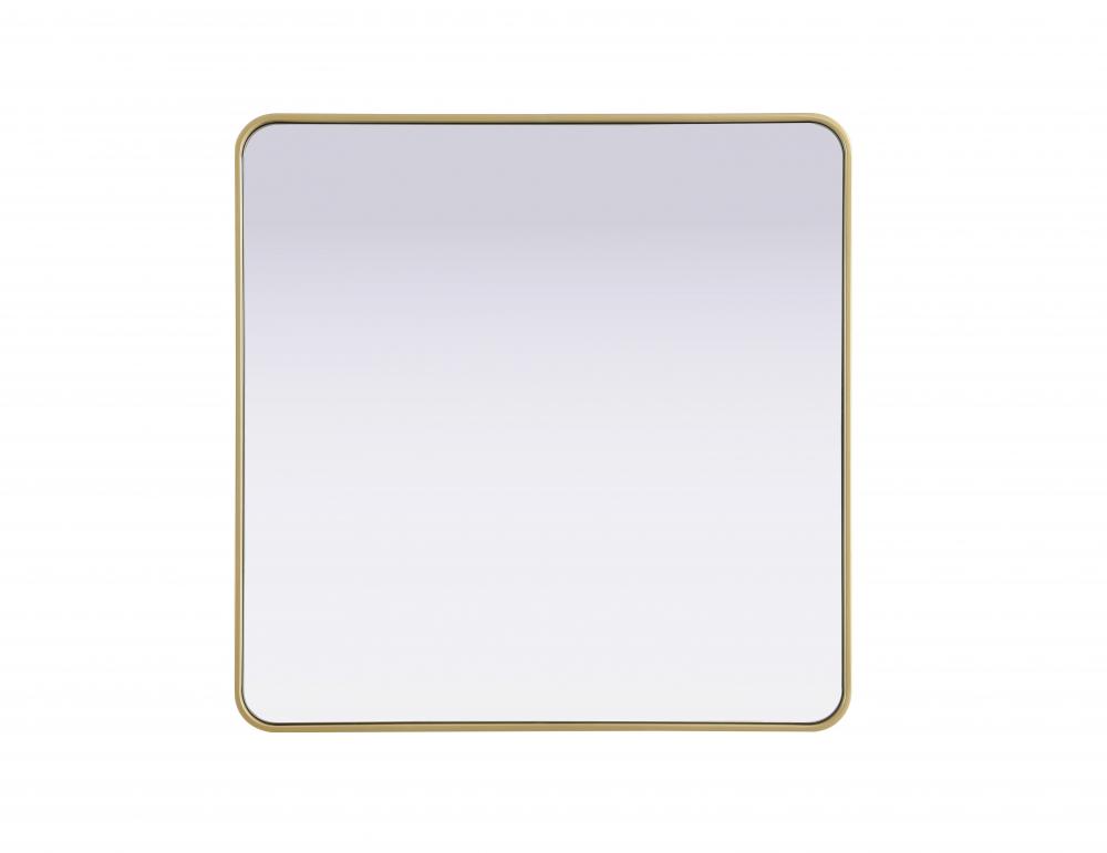 Contour Metal Rectangle Mirror 36x36 in Brass