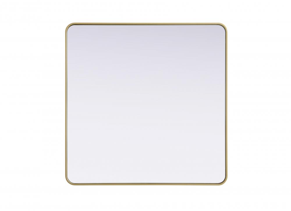 Contour Metal Square Mirror 42x42 in Brass