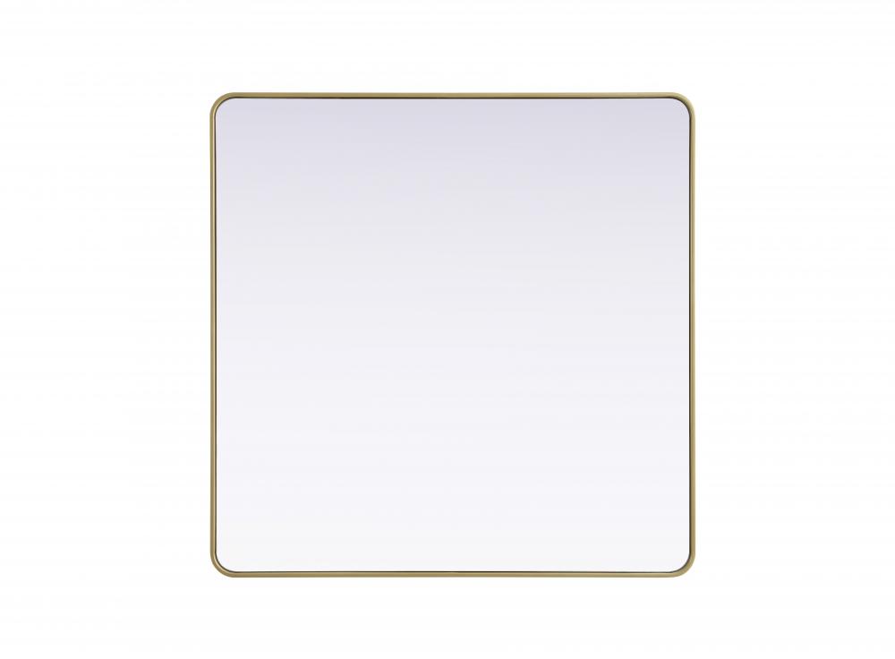 Contour Metal Square Mirror 48x48 in Brass