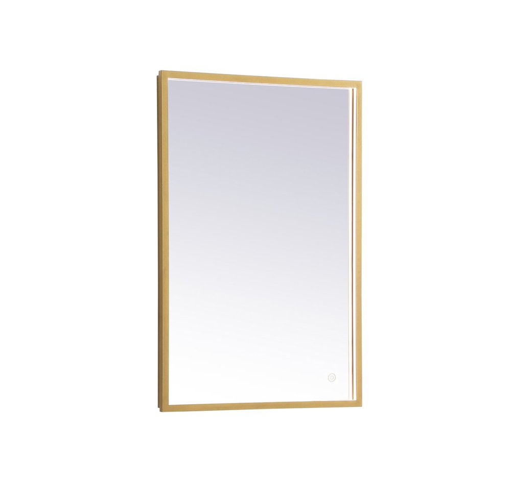 Pier 18x30 Inch LED Mirror with Adjustable Color Temperature 3000k/4200k/6400k in Brass