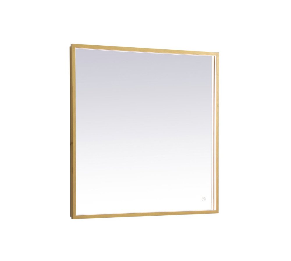 Pier 27x36 Inch LED Mirror with Adjustable Color Temperature 3000k/4200k/6400k in Brass