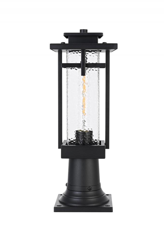 Outdoor Pole Light L6" W6" H17" L1 Black
