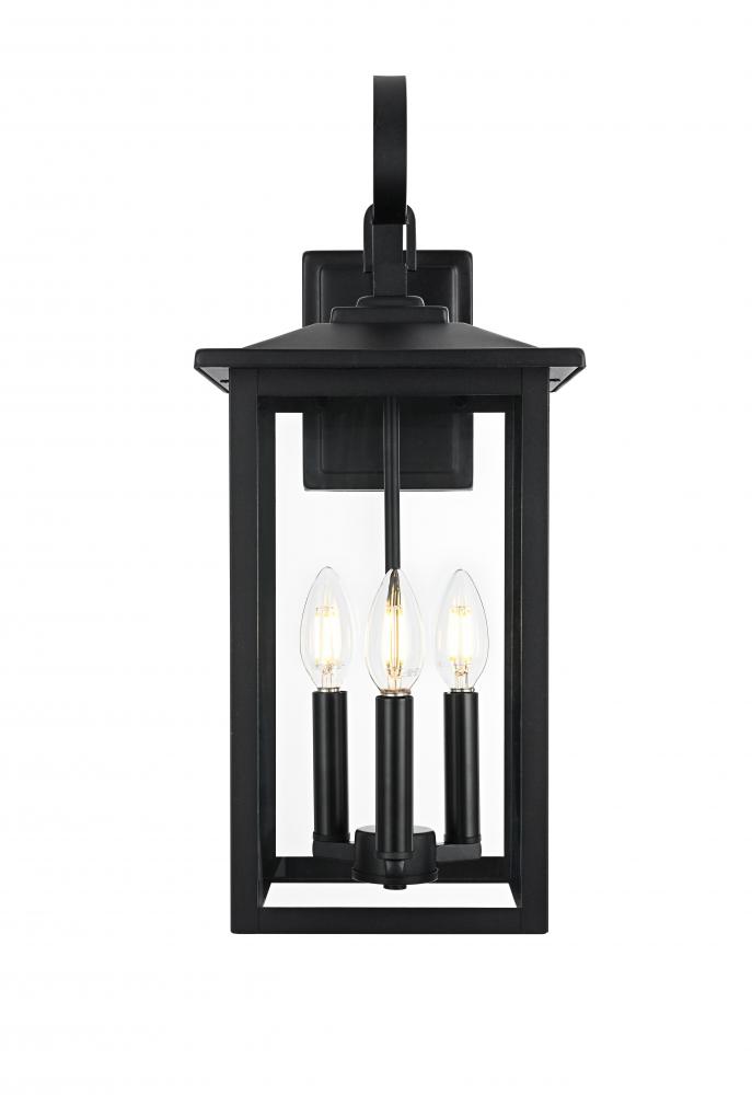 Wall sconce W9" H20"E10 " L3 Black